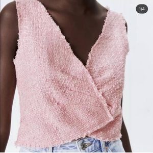 Zara | Size: S | Pink Tweed Crop Top
